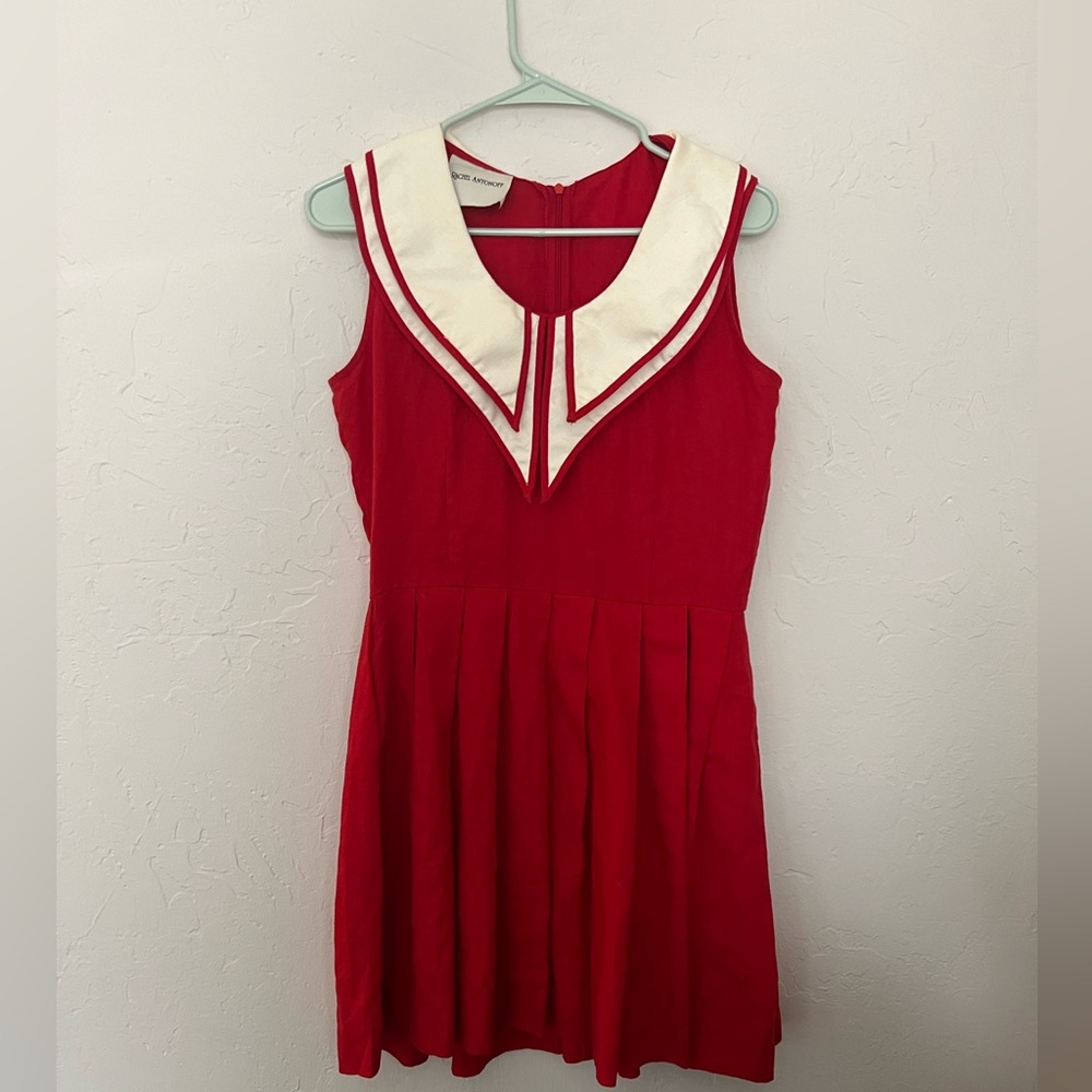 Rachel Antonoff Red Dress with Cream Collar